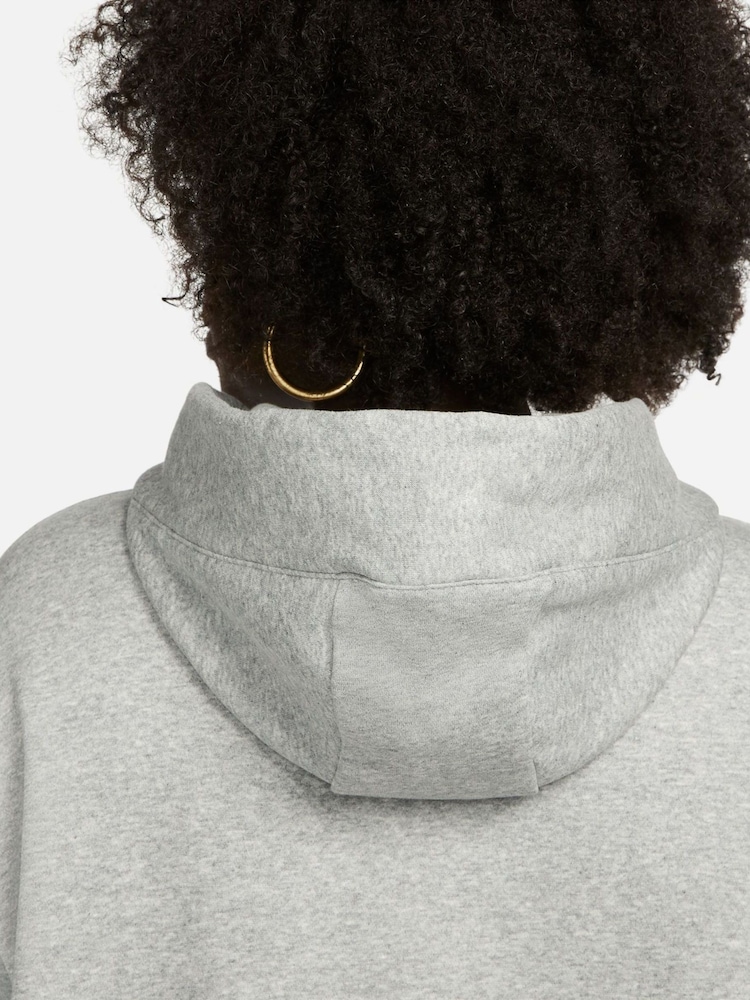 Nike Black/ chrome Curve Sportswear Phoenix Fleece Oversized Pullover Hoodie - Image 5 of 9