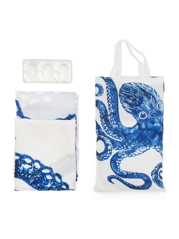 BlissHome Blue Creatures Octopus Shower Curtain - Image 3 of 3 BlissHome Blue Creatures Octopus Shower Curtain - Image 3 of 3