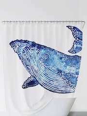 BlissHome Blue Creatures Whale Shower Curtain - Image 1 of 3
