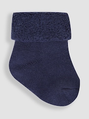 JoJo Maman Bébé Navy Blue 3-Pack Baby Socks - Image 4 of 4