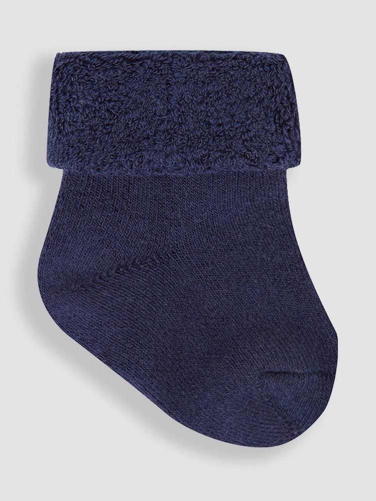 JoJo Maman Bébé Navy Blue 3-Pack Baby Socks - Image 4 of 4