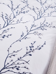 Laura Ashley Midnight Pussy Willow Sprig Embroidered 100% Cotton Duvet Cover And Pillowcase Set - Image 3 of 5