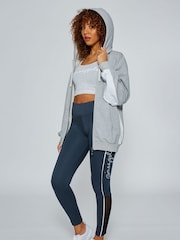 Pineapple Light Grey Stripe Panel Zip Hoodie - Image 2 of 6