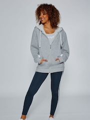 Pineapple Light Grey Stripe Panel Zip Hoodie - Image 3 of 6