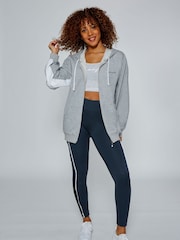 Pineapple Light Grey Stripe Panel Zip Hoodie - Image 4 of 6