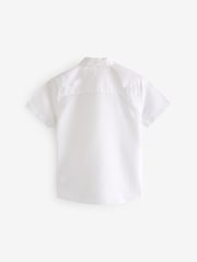 Cream Single Short Sleeves Linen Blend Shirt (3mths-16yrs) - Image 3 of 3