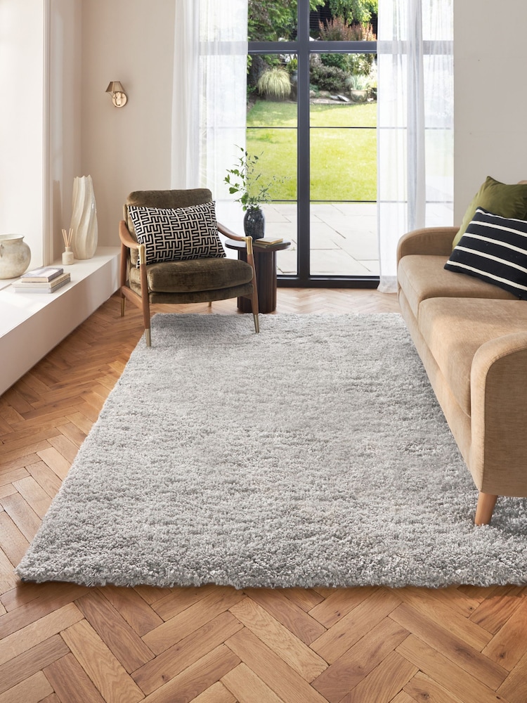 Light Grey Premium Cosy Shaggy Rug - Image 1 of 7