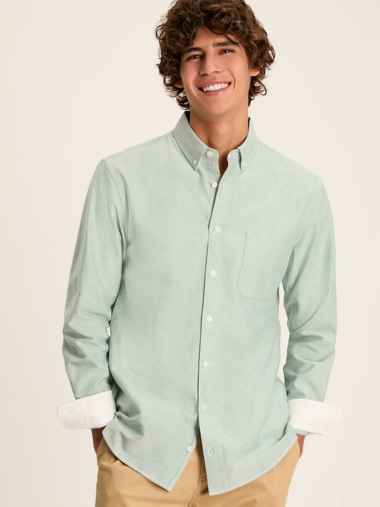Joules Oxford Sage Green Long Sleeve Classic Fit Shirt - Image 1 of 12 Joules Oxford Sage Green Long Sleeve Classic Fit Shirt - Image 1 of 12