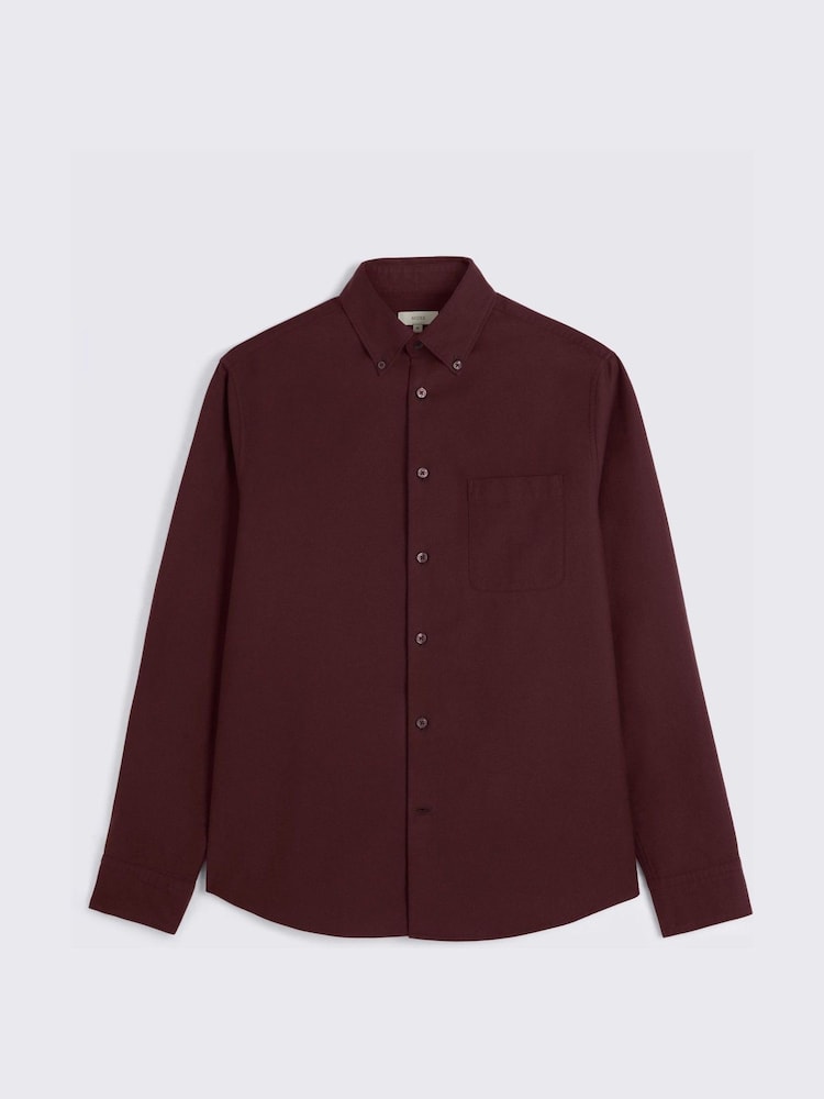 MOSS Red Washed Oxford Shirt - Image 4 of 4