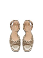 Clarks Gold Suede Ritzy75 Faye Sandals - Image 10 of 11