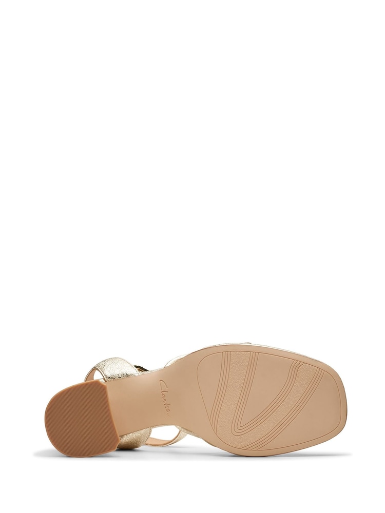Clarks Gold Suede Ritzy75 Faye Sandals - Image 11 of 11 Clarks Gold Suede Ritzy75 Faye Sandals - Image 11 of 11