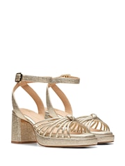 Clarks Gold Suede Ritzy75 Faye Sandals - Image 8 of 11