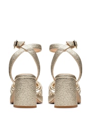 Clarks Gold Suede Ritzy75 Faye Sandals - Image 9 of 11