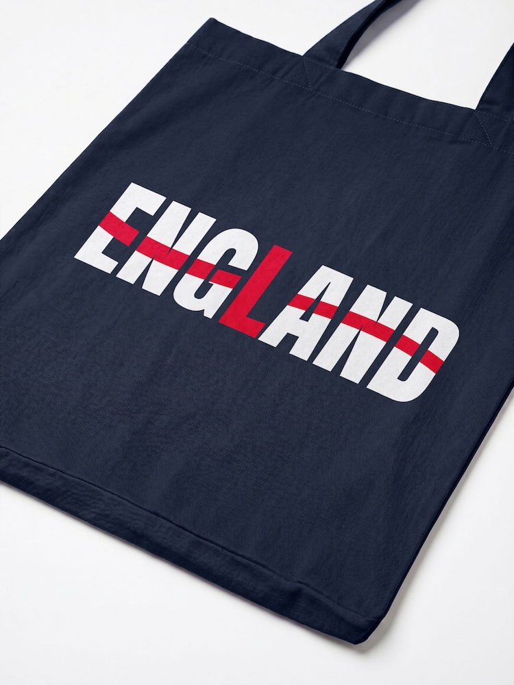All + Every Blue England Flag Text Euro Football Adult Cotton Tote Bag - Image 2 of 3 All + Every Blue England Flag Text Euro Football Adult Cotton Tote Bag - Image 2 of 3