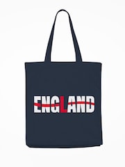 All + Every Blue England Flag Text Euro Football Adult Cotton Tote Bag - Image 3 of 3