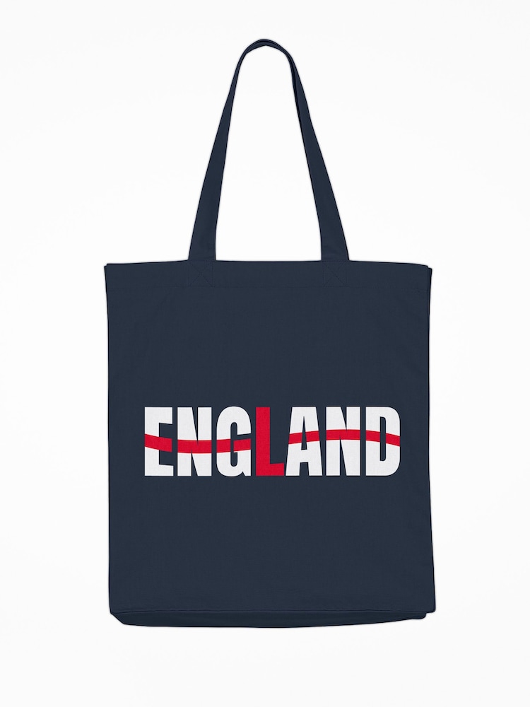 All + Every Blue England Flag Text Euro Football Adult Cotton Tote Bag - Image 3 of 3 All + Every Blue England Flag Text Euro Football Adult Cotton Tote Bag - Image 3 of 3