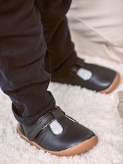 Navy Wide Fit (G) Leather First Walker T-Bar Shoes - Image 4 of 9