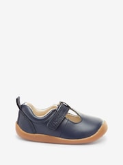 Navy Wide Fit (G) Leather First Walker T-Bar Shoes - Image 6 of 9