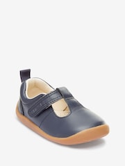 Navy Wide Fit (G) Leather First Walker T-Bar Shoes - Image 7 of 9