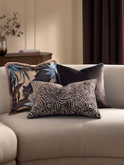 Set of 3 Blue/Brown Cushions With Inserts - Image 1 of 3