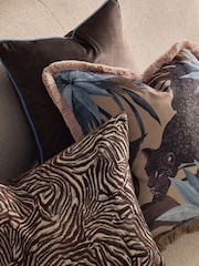 Set of 3 Blue/Brown Cushions With Inserts - Image 2 of 3