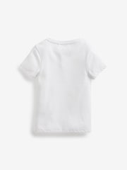 White Ribbed Placket T-Shirt (3-16yrs) - Image 2 of 3