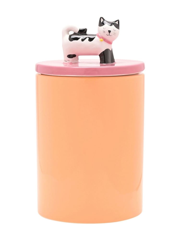 Widdop Orange Cat Treat Jar - Image 2 of 4
