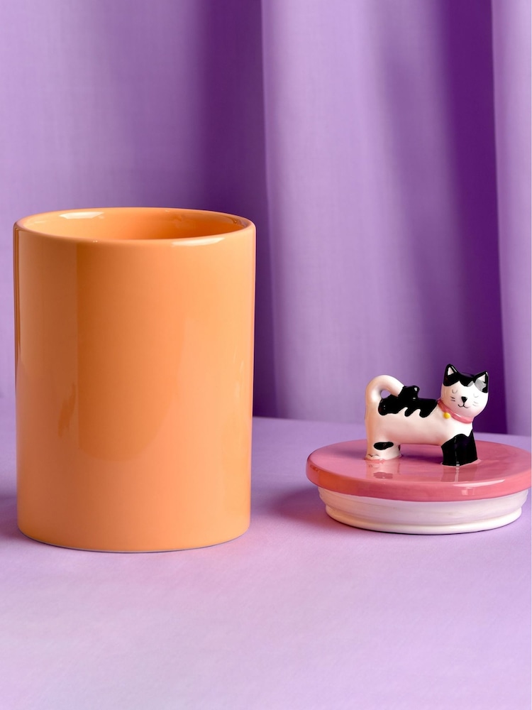 Widdop Orange Cat Treat Jar - Image 4 of 4