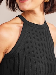 Boden Black Sleeveless Knitted Midi Dress - Image 4 of 5