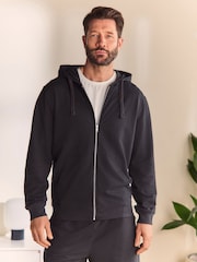 Slate Grey 100% Cotton Lightweight Zip Up Hoodie - Image 1 of 6