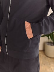 Slate Grey 100% Cotton Lightweight Zip Up Hoodie - Image 5 of 6