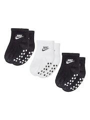 Nike Black 3 Pack Baby Gripper Socks - Image 1 of 4