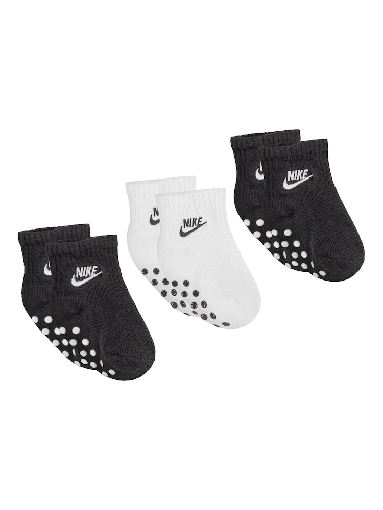 Nike Black 3 Pack Baby Gripper Socks - Image 2 of 4