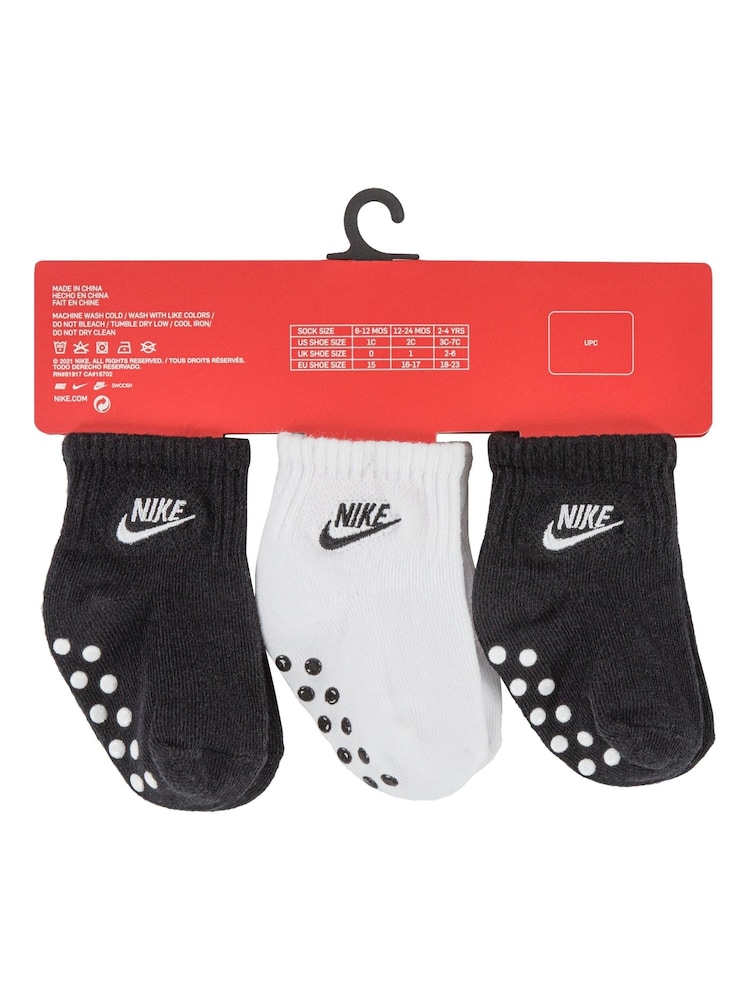Nike Black 3 Pack Baby Gripper Socks - Image 4 of 4