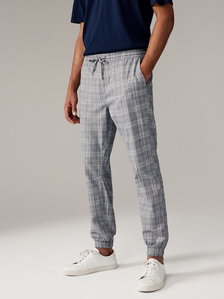 Grey Check Pull On Trousers - Image 1 of 6