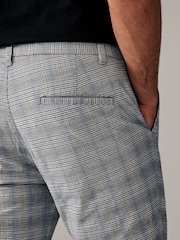 Grey Check Chino Slim Fit Trousers - Image 3 of 6