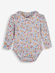 Jojo Maman Bébé Mädchen Orchard Baby-Body mit Bubikragen und Blumenmuster - Bild 1 von 2