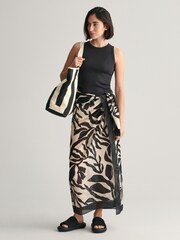 GANT Cream Palm Print Cotton Silk Sarong - Image 1 of 4