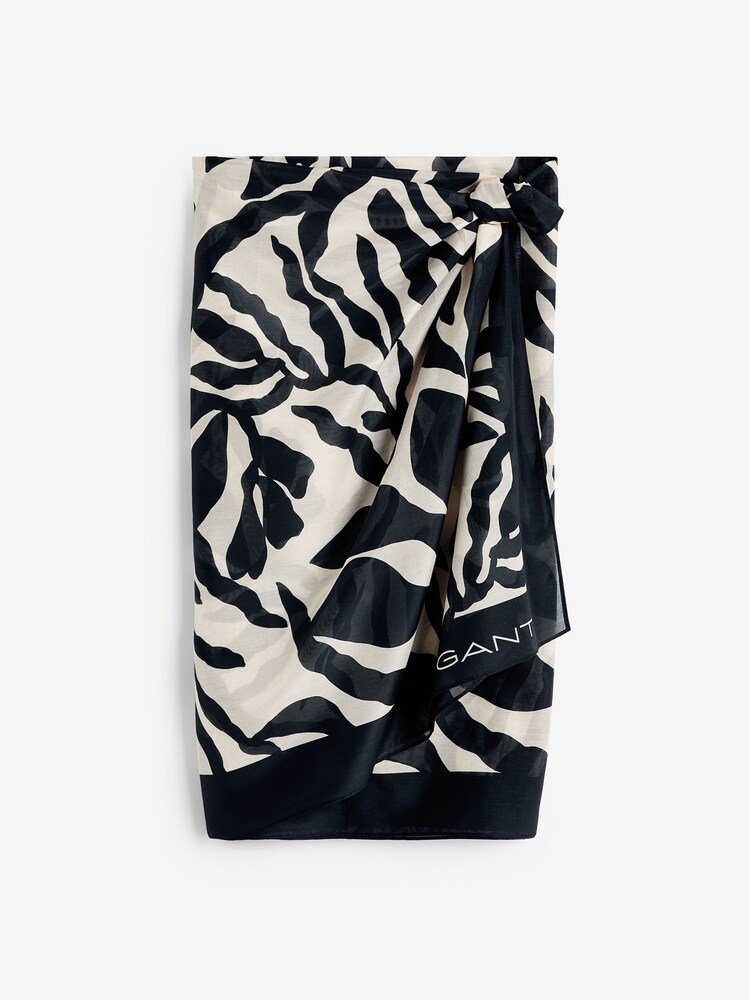 GANT Cream Palm Print Cotton Silk Sarong - Image 2 of 4