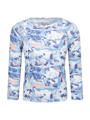 Mountain Warehouse Blue Talus Printed Quick Dry Kids Baselayer Top & Thermals Set - Image 2 of 9