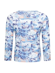 Mountain Warehouse Blue Talus Printed Quick Dry Kids Baselayer Top & Thermals Set - Image 4 of 9