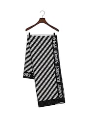GANT Black Striped Cotton Silk Sarong - Image 5 of 6
