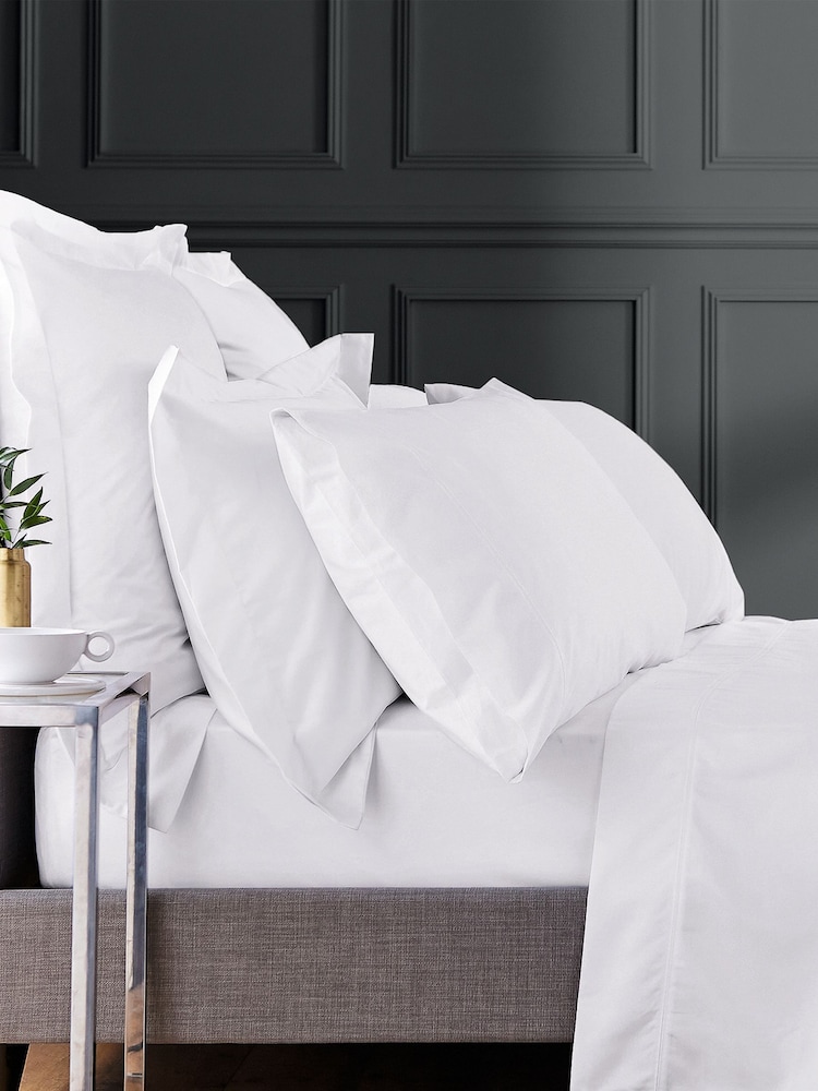 Bedeck Of Belfast White 1000 Thread Count Cotton Sateen Flat Sheet - Image 1 of 2