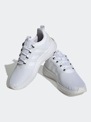 adidas White Racer TR23 100% Cotton Trainers - Image 4 of 9