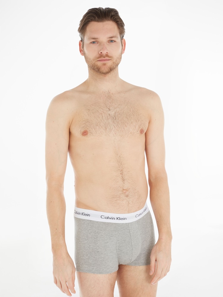 Calvin Klein Black/White/Grey Low Rise Boxers 3 Pack - Image 2 of 4 Calvin Klein Black/White/Grey Low Rise Boxers 3 Pack - Image 2 of 4