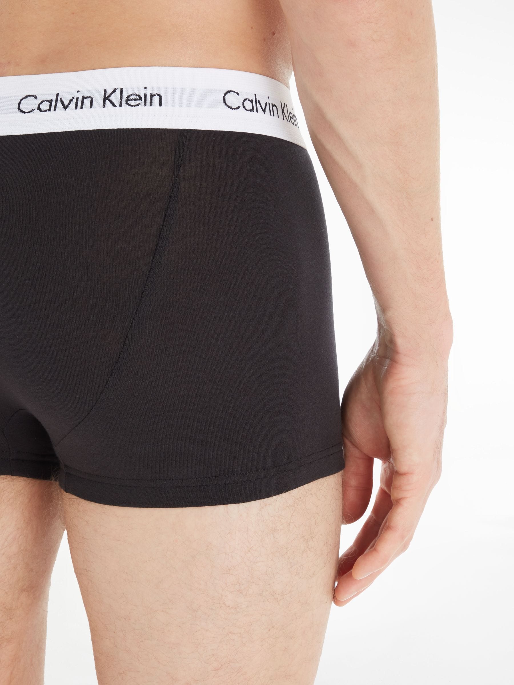 Buy Calvin Klein Black White Grey Low Rise Trunks 3 Pack Boxers from Next Luxembourg