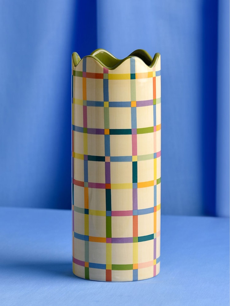 Widdop Yellow Multi Coloured Vase - Image 1 of 4 Widdop Yellow Multi Coloured Vase - Image 1 of 4