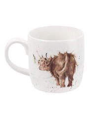 Set of 6 White Royal Worcester Wrendale Cow Mugs - Image 2 of 3