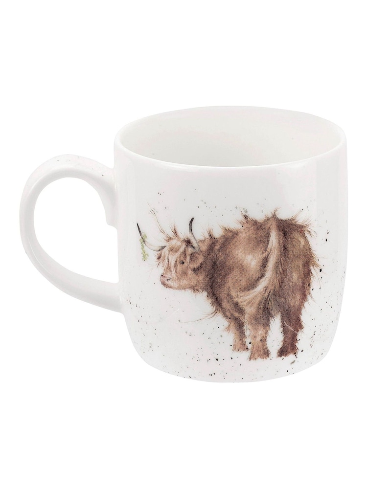 Set of 6 White Royal Worcester Wrendale Cow Mugs - Image 2 of 3