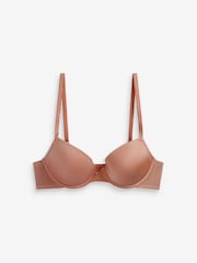 Black/White/Caramel Nude Pad Plunge Microfibre Smoothing T-Shirt Bras 3 Pack A-E - Image 7 of 8